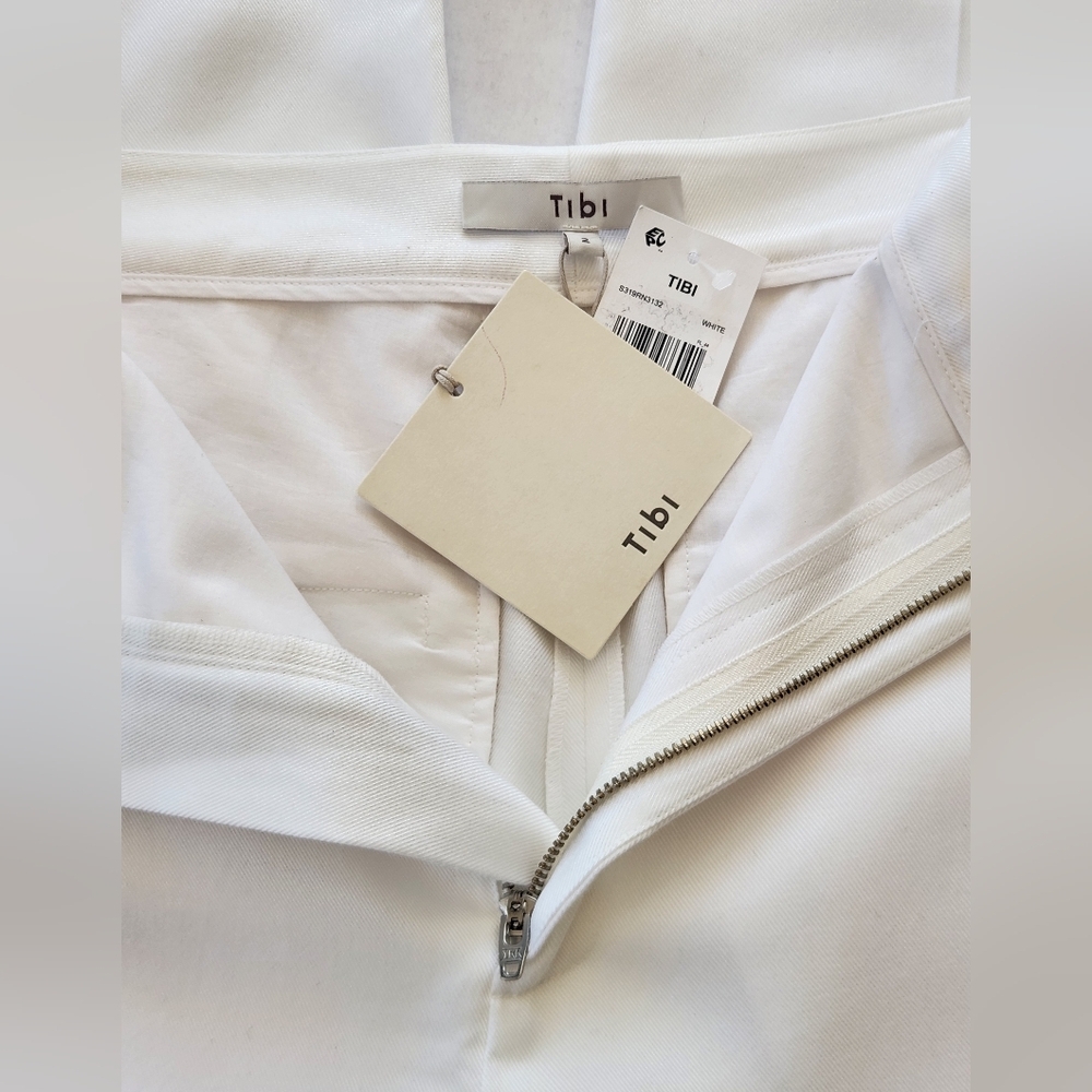 NWT || TIBI || Sebastian White Trousers  Straight Legs Immaculate Sz 2 - Picture 12 of 12